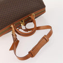 CELINE Macadam Canvas Boston Bag PVC Leather 2way Brown Gold Auth 175248A-7