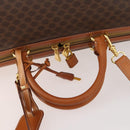 CELINE Macadam Canvas Boston Bag PVC Leather 2way Brown Gold Auth 175248A-9