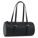 BURBERRY Hand Bag Leather Black Silver Auth 175249A-1