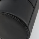 BURBERRY Hand Bag Leather Black Silver Auth 175249A-14