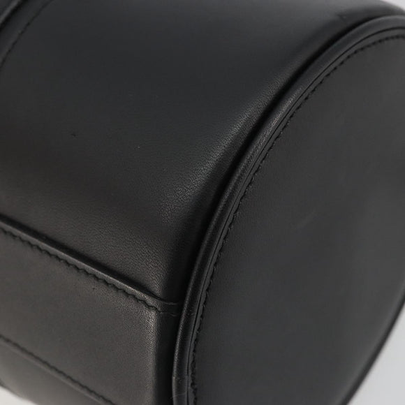 BURBERRY Hand Bag Leather Black Silver Auth 175249A