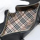 BURBERRY Hand Bag Leather Black Silver Auth 175249A-12