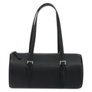BURBERRY Hand Bag Leather Black Silver Auth 175249A-13