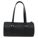 BURBERRY Hand Bag Leather Black Silver Auth 175249A-2
