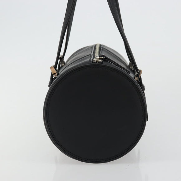 BURBERRY Hand Bag Leather Black Silver Auth 175249A