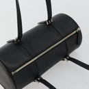 BURBERRY Hand Bag Leather Black Silver Auth 175249A-6