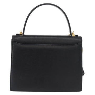 VALENTINO Hand Bag Leather 2way Black Gold Auth 175250A - 0