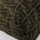 FENDI Zucca Canvas Tote Bag Black Brown Auth 175252-11