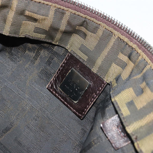 FENDI Zucca Canvas Tote Bag Black Brown Auth 175252