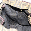 FENDI Zucca Canvas Tote Bag Black Brown Auth 175252-17