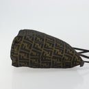 FENDI Zucca Canvas Tote Bag Black Brown Auth 175252-4