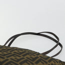 FENDI Zucca Canvas Tote Bag Black Brown Auth 175252-8