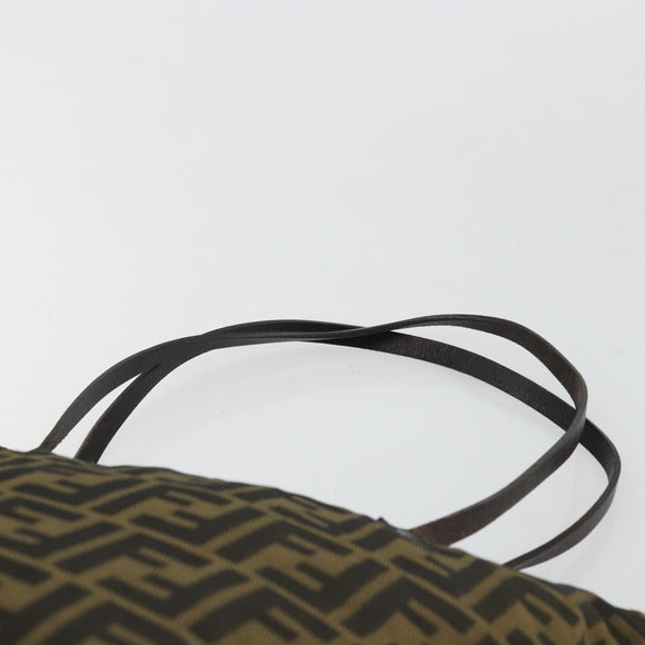 FENDI Zucca Canvas Tote Bag Black Brown Auth 175252