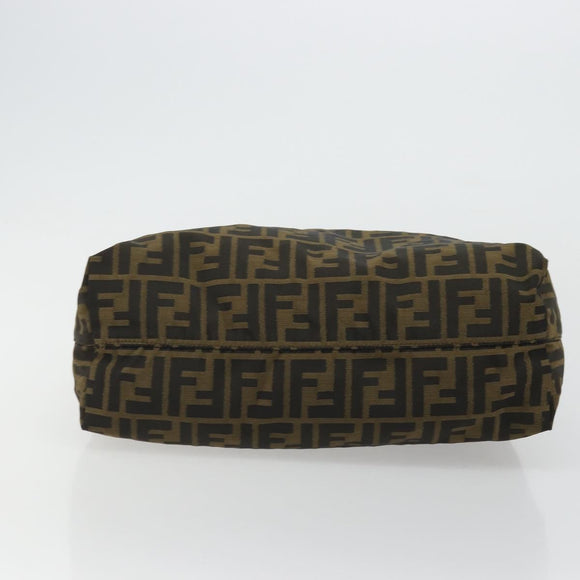FENDI Zucca Canvas Tote Bag Black Brown Auth 175252