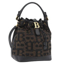 Burberrys Purse Hand Bag Canvas 2way Brown Gold Auth 175256A-1