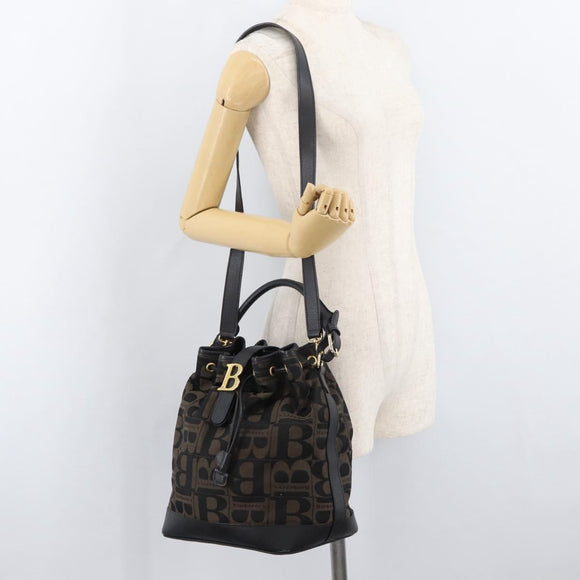 Burberrys Purse Hand Bag Canvas 2way Brown Gold Auth 175256A