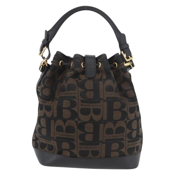 Burberrys Purse Hand Bag Canvas 2way Brown Gold Auth 175256A