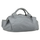 LOEWE Nappa Aire Anagram Hand Bag Leather Gold Gray Auth 175257A-1