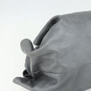 LOEWE Nappa Aire Anagram Hand Bag Leather Gold Gray Auth 175257A-16