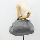 LOEWE Nappa Aire Anagram Hand Bag Leather Gold Gray Auth 175257A-23