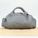 LOEWE Nappa Aire Anagram Hand Bag Leather Gold Gray Auth 175257A-12
