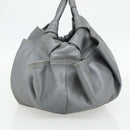 LOEWE Nappa Aire Anagram Hand Bag Leather Gold Gray Auth 175257A-3