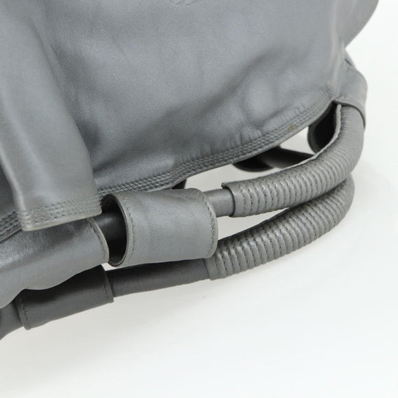 LOEWE Nappa Aire Anagram Hand Bag Leather Gold Gray Auth 175257A