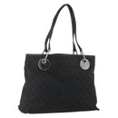 GUCCI GG Canvas Tote Bag Black Silver 120837 Auth 175258-1