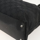 GUCCI GG Canvas Tote Bag Black Silver 120837 Auth 175258-10