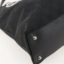 GUCCI GG Canvas Tote Bag Black Silver 120837 Auth 175258-11