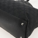 GUCCI GG Canvas Tote Bag Black Silver 120837 Auth 175258-12
