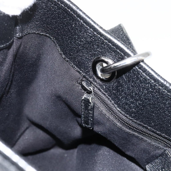GUCCI GG Canvas Tote Bag Black Silver 120837 Auth 175258