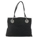 GUCCI GG Canvas Tote Bag Black Silver 120837 Auth 175258-2