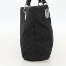 GUCCI GG Canvas Tote Bag Black Silver 120837 Auth 175258-4