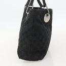 GUCCI GG Canvas Tote Bag Black Silver 120837 Auth 175258-5