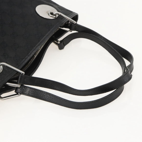 GUCCI GG Canvas Tote Bag Black Silver 120837 Auth 175258