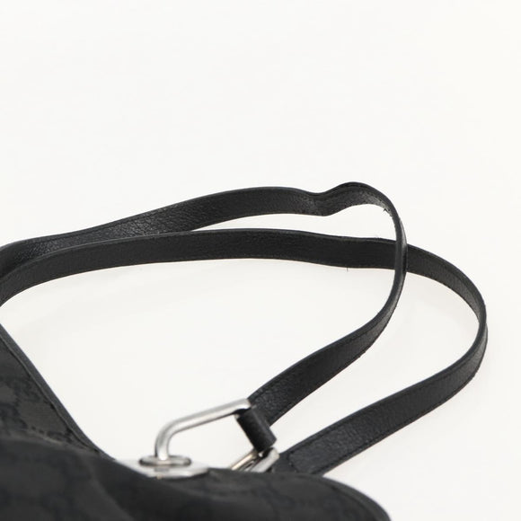 GUCCI GG Canvas Tote Bag Black Silver 120837 Auth 175258