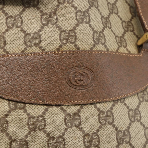 GUCCI GG Supreme Tote Bag PVC Beige Gold Auth 175261
