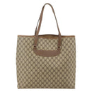GUCCI GG Supreme Tote Bag PVC Beige Gold Auth 175261-3