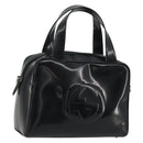 GUCCI Hand Bag Patent leather Black Silver 000 2058 0505 Auth 175262-1