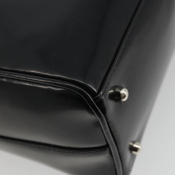 GUCCI Hand Bag Patent leather Black Silver 000 2058 0505 Auth 175262