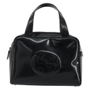 GUCCI Hand Bag Patent leather Black Silver 000 2058 0505 Auth 175262-2