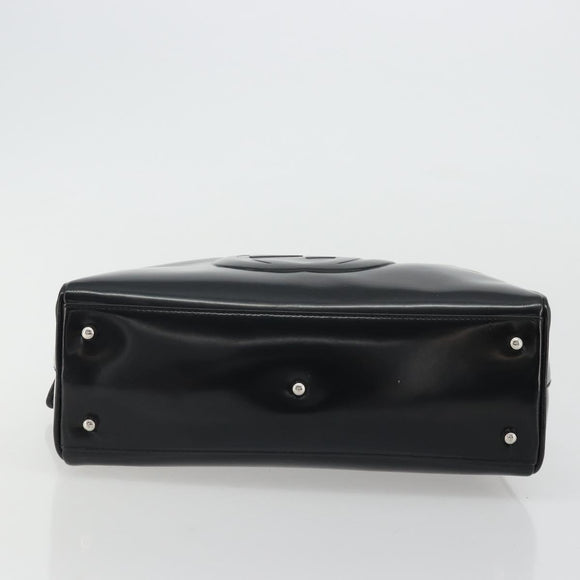GUCCI Hand Bag Patent leather Black Silver 000 2058 0505 Auth 175262