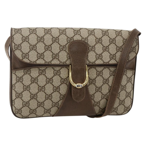 GUCCI GG Supreme Shoulder Bag PVC Beige Gold 904 02 025 Auth 175264