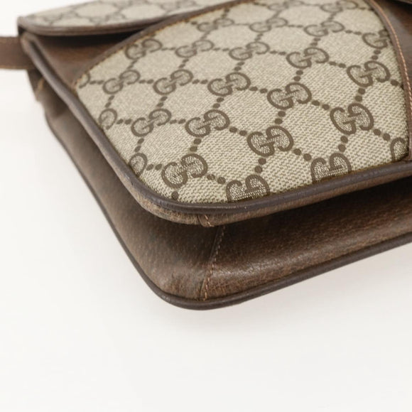 GUCCI GG Supreme Shoulder Bag PVC Beige Gold 904 02 025 Auth 175264