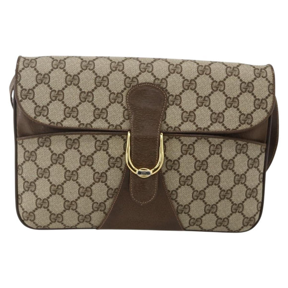GUCCI GG Supreme Shoulder Bag PVC Beige Gold 904 02 025 Auth 175264