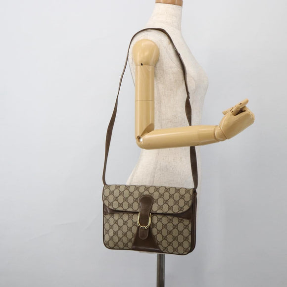 GUCCI GG Supreme Shoulder Bag PVC Beige Gold 904 02 025 Auth 175264