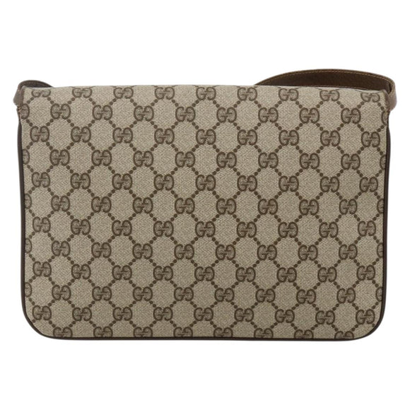 GUCCI GG Supreme Shoulder Bag PVC Beige Gold 904 02 025 Auth 175264