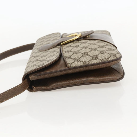 GUCCI GG Supreme Shoulder Bag PVC Beige Gold 904 02 025 Auth 175264