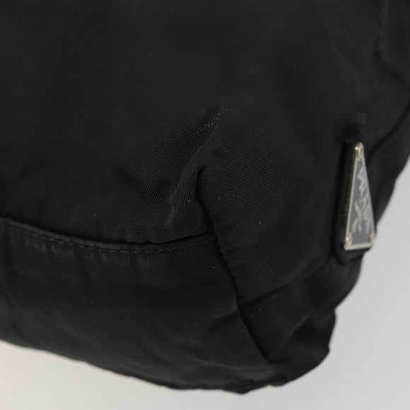 PRADA Plastic Chain Tote Bag Nylon Black Silver Auth 175266